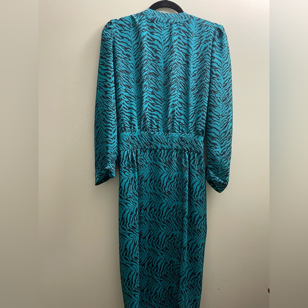 Vintage French 80s Herle Folle Paris Animal Tiger Print Dress - Picture 7 of 8